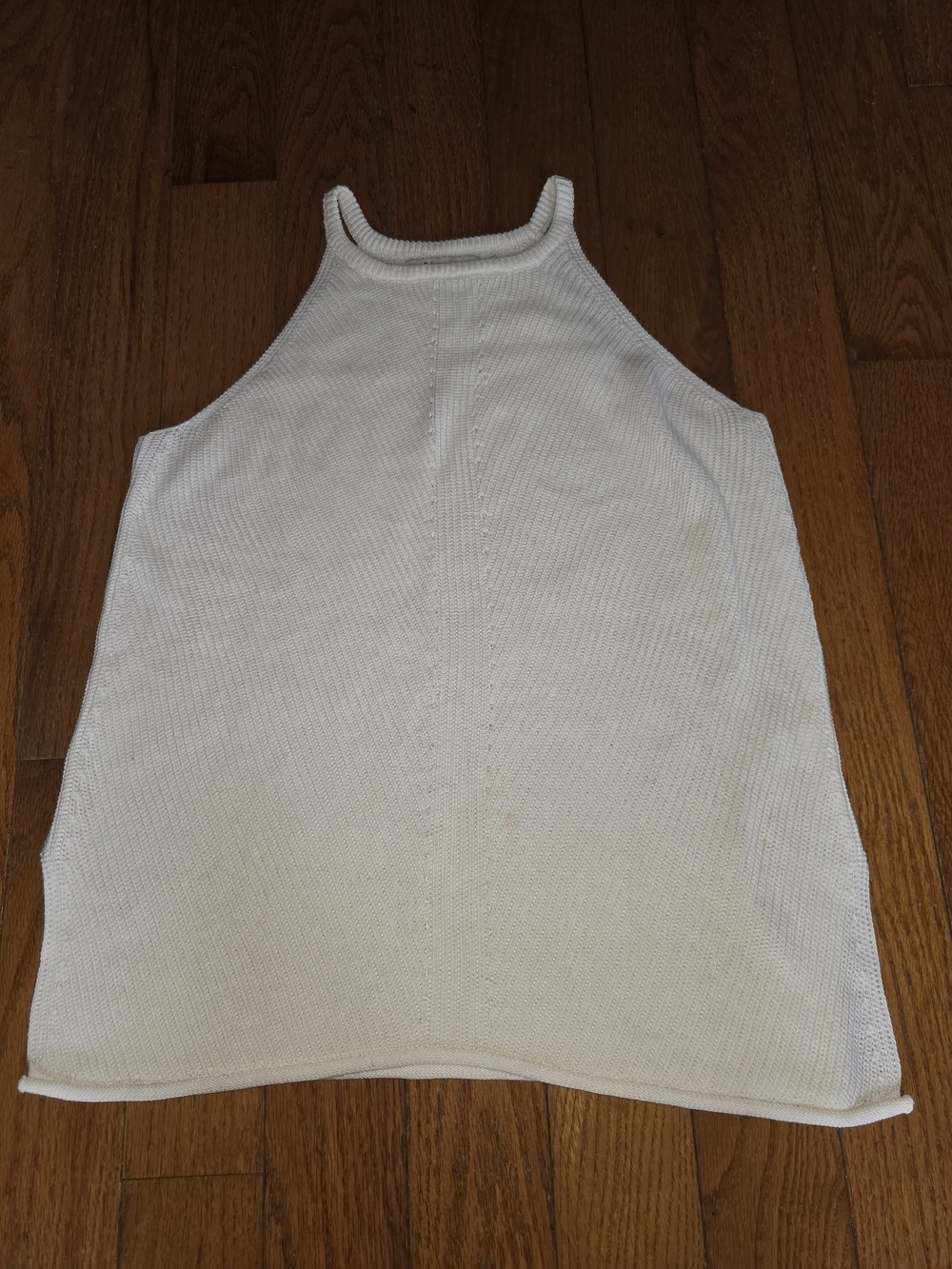 Classic White Knit Halter Tank Top - Women's